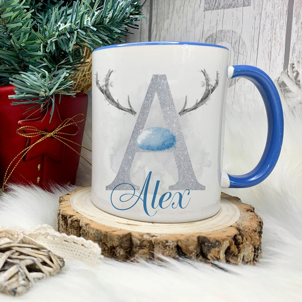 Personalised Christmas Mugs - Blue