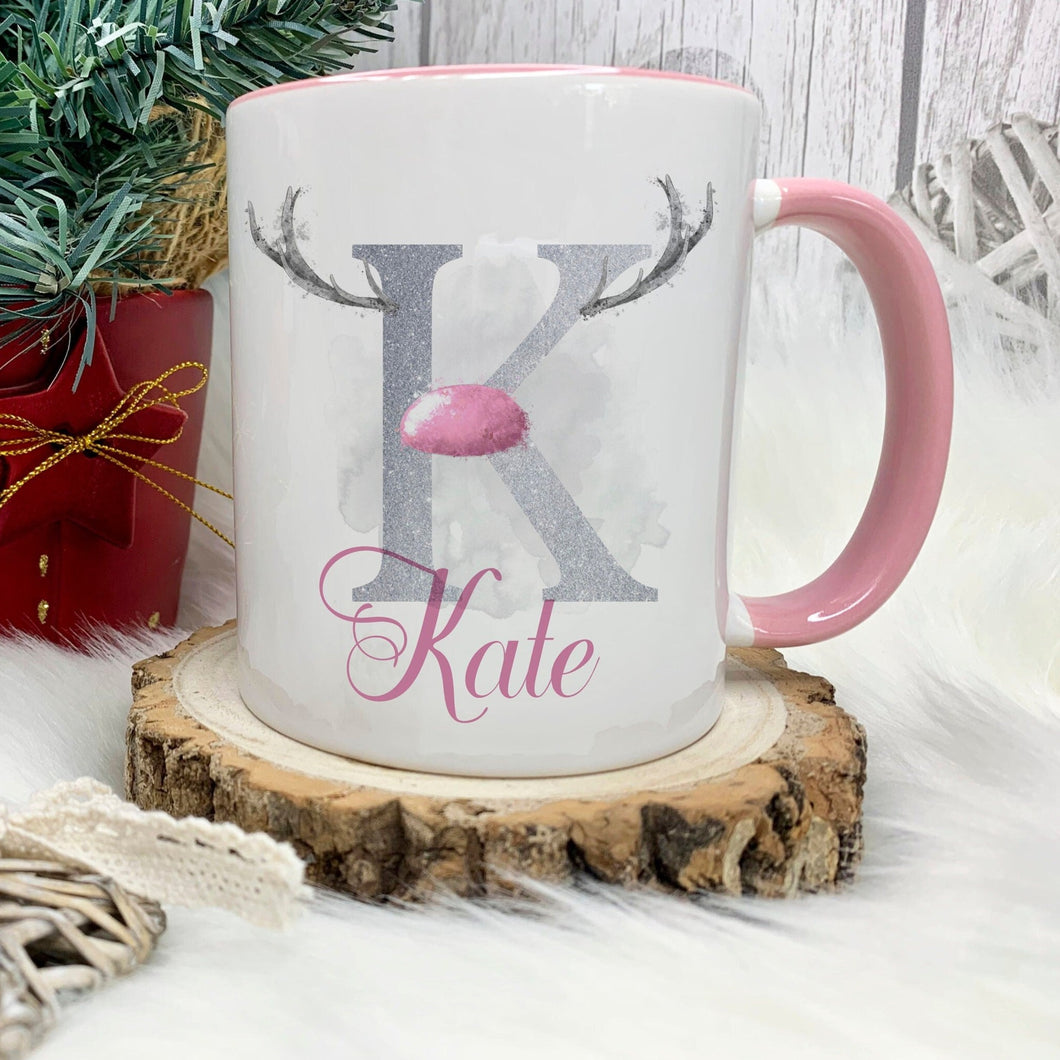 Personalised Christmas Mugs - Pink