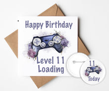 Load image into Gallery viewer, Gaming Birthday Card and Badge
