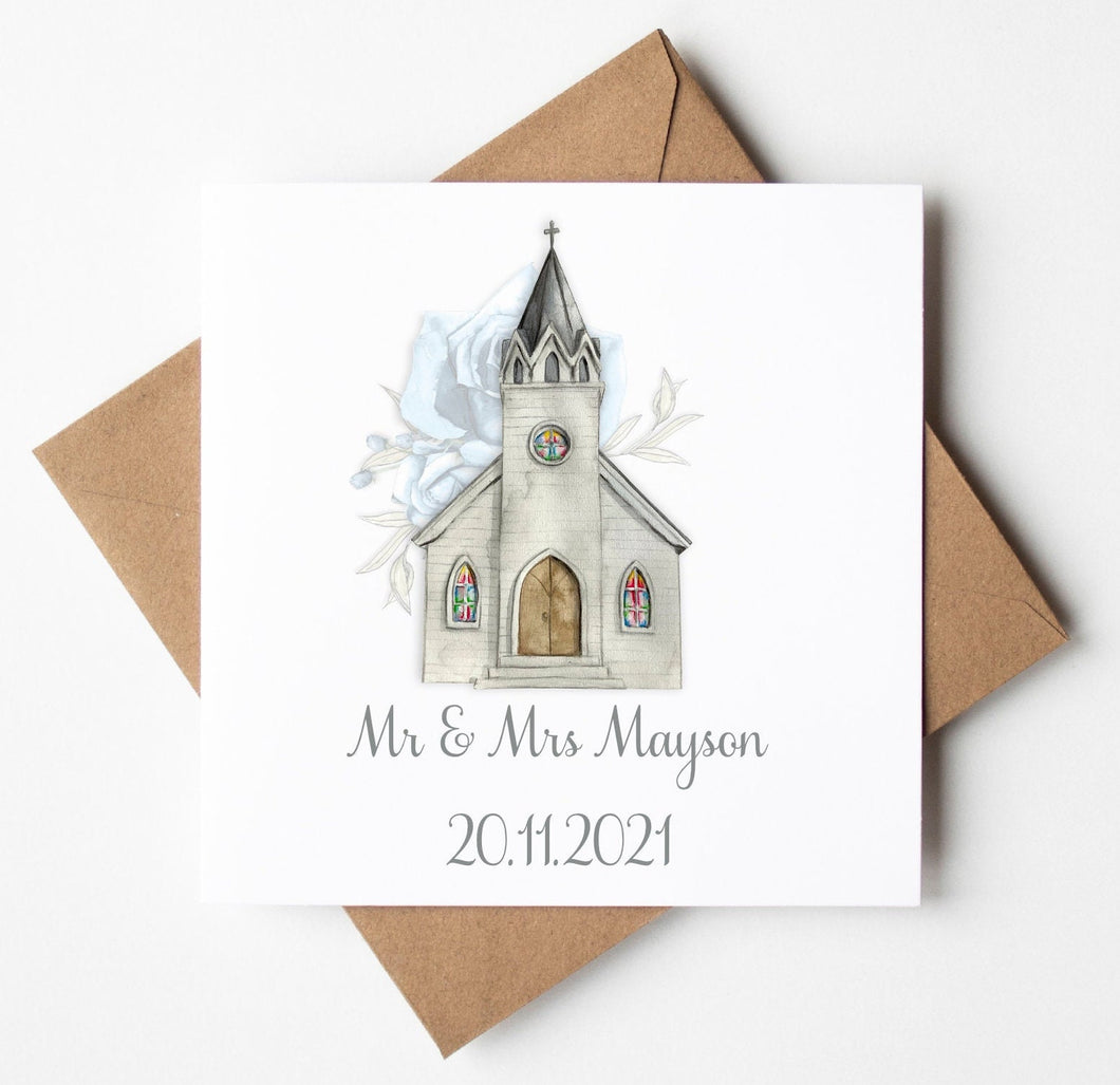 Personalised Wedding Card, printed personalised card