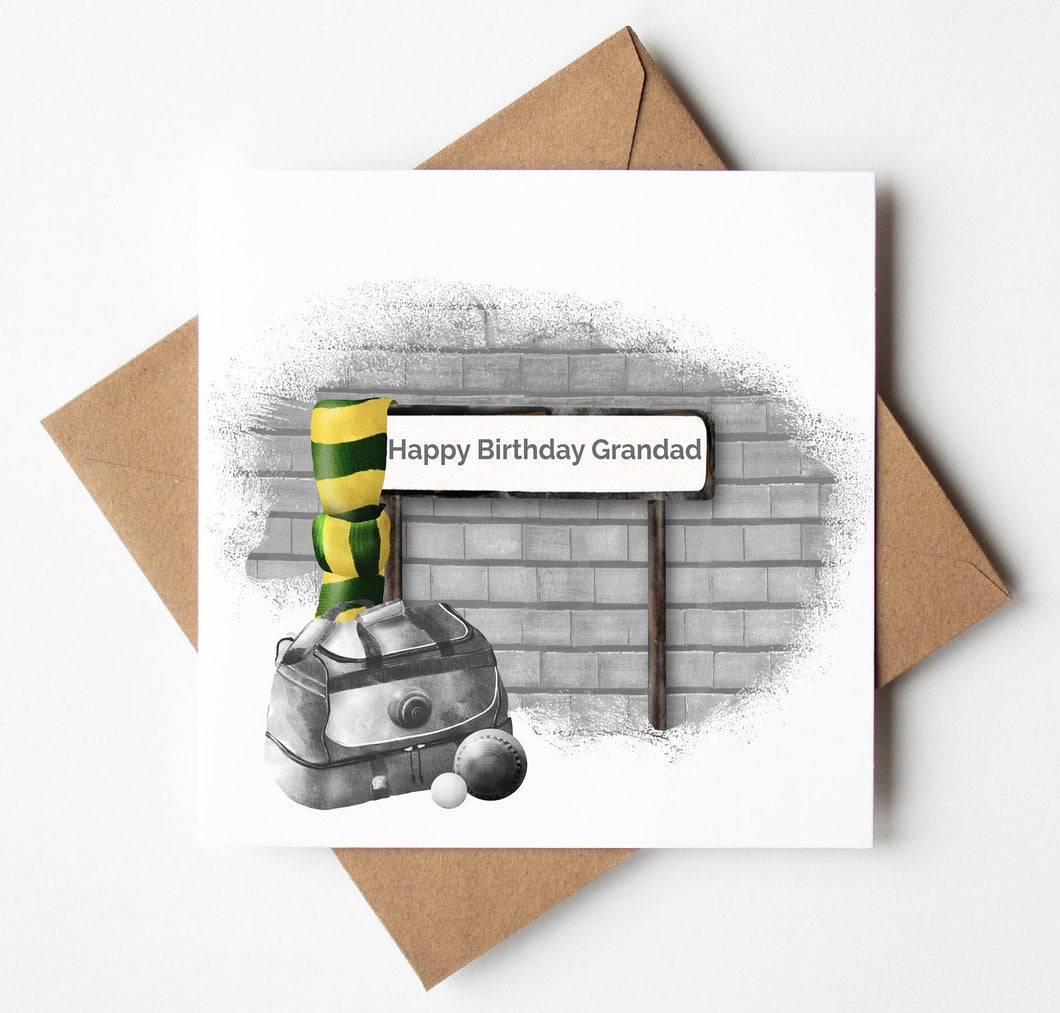 Printed Personalised Bowls Birthday Card