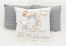 Load image into Gallery viewer, Personalised New Baby Cushion
