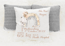 Load image into Gallery viewer, Personalised New Baby Cushion
