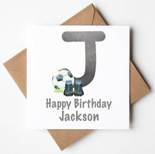 Load image into Gallery viewer, Personalised Football Birthday Card
