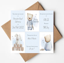 Load image into Gallery viewer, Personalised New Baby Card
