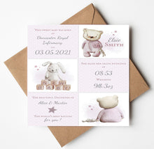 Load image into Gallery viewer, Personalised New Baby Card
