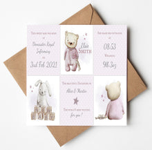 Load image into Gallery viewer, Personalised New Baby Card
