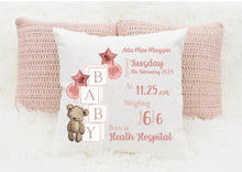 Load image into Gallery viewer, Personalised New Baby Cushion
