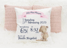 Load image into Gallery viewer, Personalised New Baby Cushion
