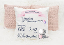 Load image into Gallery viewer, Personalised New Baby Cushion
