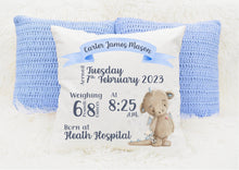 Load image into Gallery viewer, Personalised New Baby Cushion
