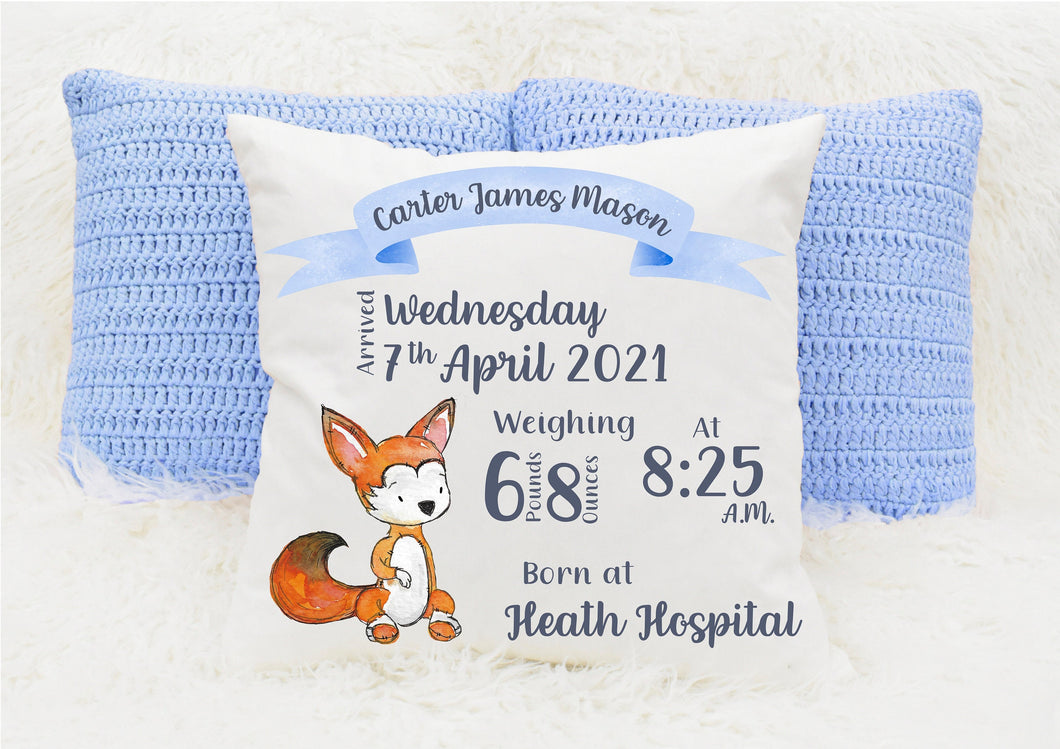 Personalised New Baby Cushion