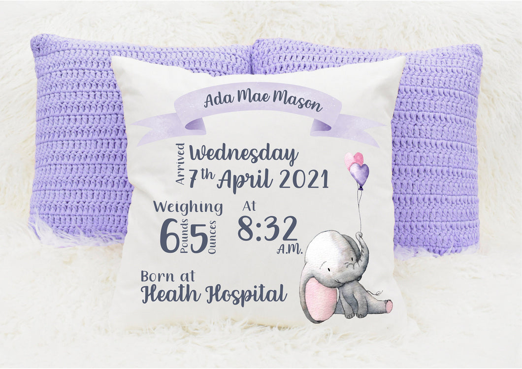 Personalised New Baby Cushion