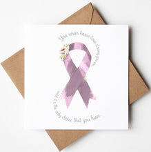 Load image into Gallery viewer, Personalised Ribbon Card, Stronger than you know card, You got this printed card
