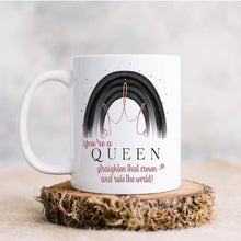 Load image into Gallery viewer, Personalised Mug, Coffee mug fit for a Queen, Rainbow Mug
